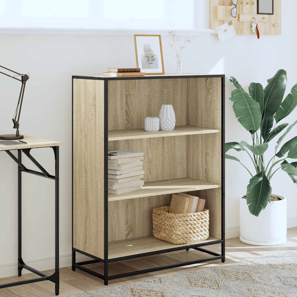Boekenkast 80,5x35x107,5 cm bewerkt hout sonoma eikenkleurig