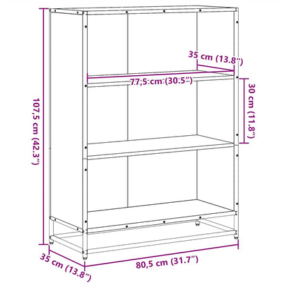 Boekenkast 80,5x35x107,5 cm bewerkt hout sonoma eikenkleurig