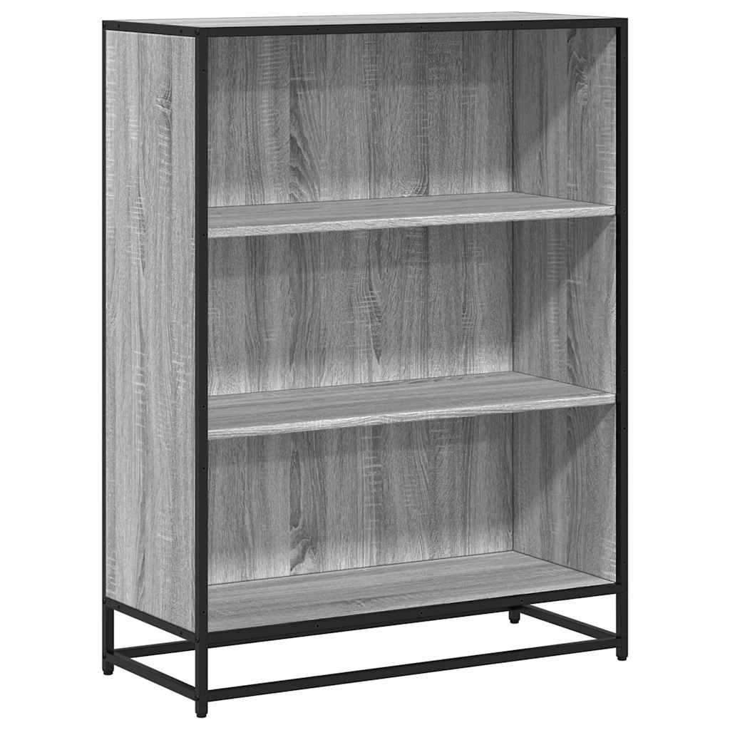 Boekenkast 80,5x35x107,5cm bewerkt hout grijs sonoma eikenkleur