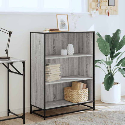 Boekenkast 80,5x35x107,5cm bewerkt hout grijs sonoma eikenkleur