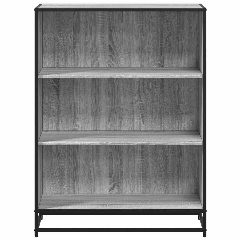 Boekenkast 80,5x35x107,5cm bewerkt hout grijs sonoma eikenkleur