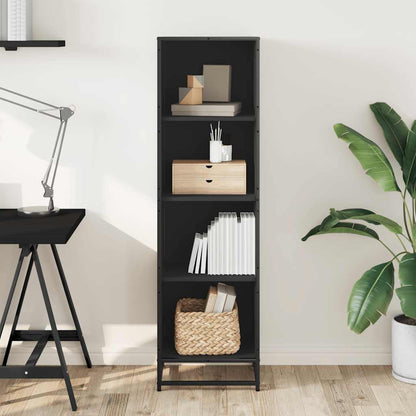 Boekenkast 40x35x139 cm bewerkt hout zwart