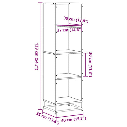 Boekenkast 40x35x139 cm bewerkt hout zwart