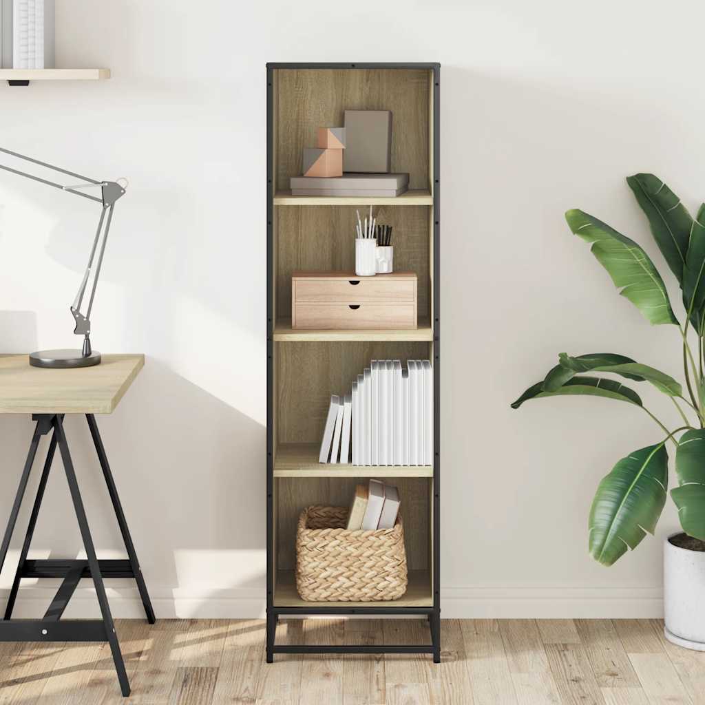 Boekenkast 40x35x139 cm bewerkt hout sonoma eikenkleurig