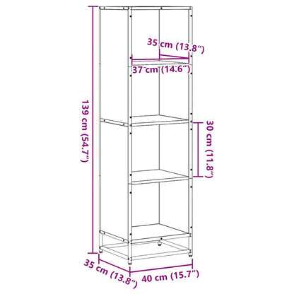Boekenkast 40x35x139 cm bewerkt hout sonoma eikenkleurig
