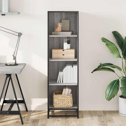 Boekenkast 40x35x139 cm bewerkt hout grijs sonoma eikenkleurig