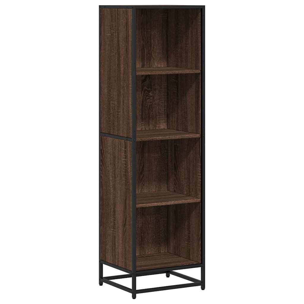 Boekenkast 40x35x139 cm bewerkt hout bruin eikenkleur