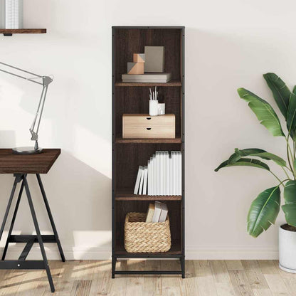 Boekenkast 40x35x139 cm bewerkt hout bruin eikenkleur