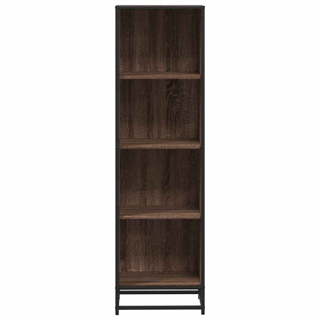 Boekenkast 40x35x139 cm bewerkt hout bruin eikenkleur