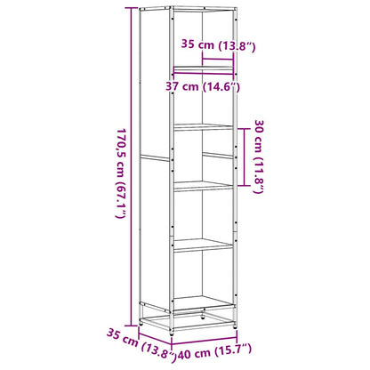 Boekenkast 40x35x170,5 cm bewerkt hout sonoma eikenkleurig