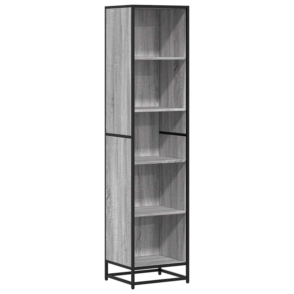 Boekenkast 40x35x170,5 cm bewerkt hout grijs sonoma eikenkleur