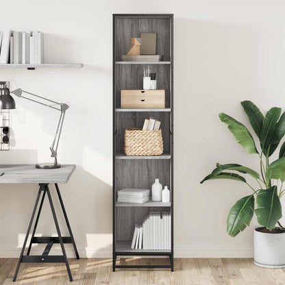 Boekenkast 40x35x170,5 cm bewerkt hout grijs sonoma eikenkleur