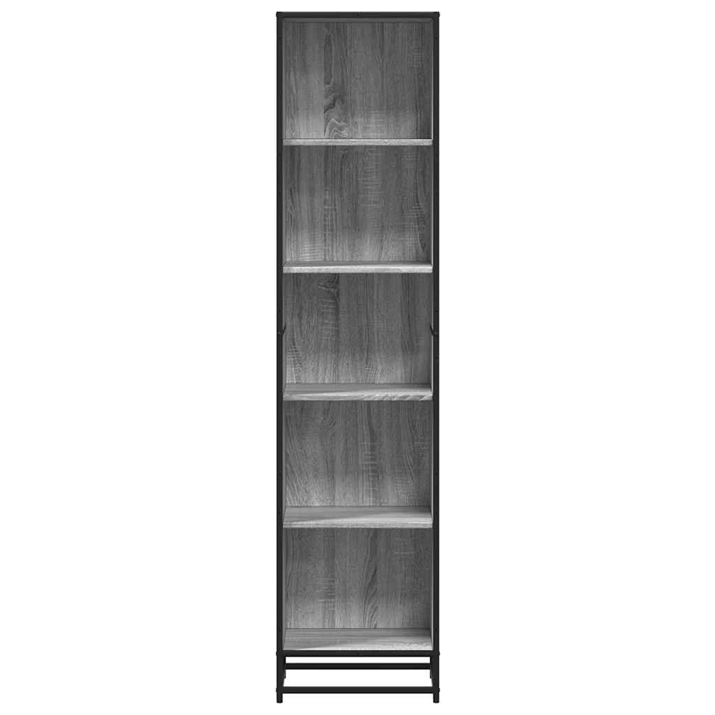 Boekenkast 40x35x170,5 cm bewerkt hout grijs sonoma eikenkleur