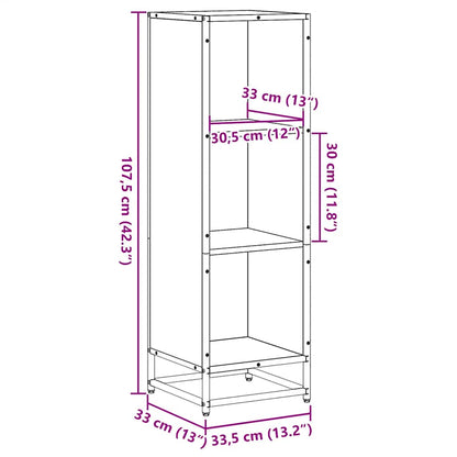 Boekenkast 33,5x33x107,5 cm bewerkt hout sonoma eikenkleurig