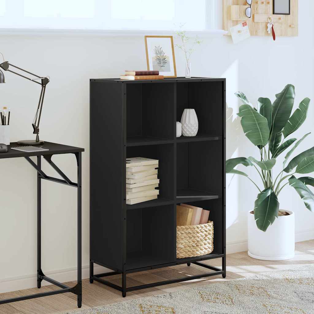 Boekenkast 65,5x33x107,5 cm bewerkt hout zwart