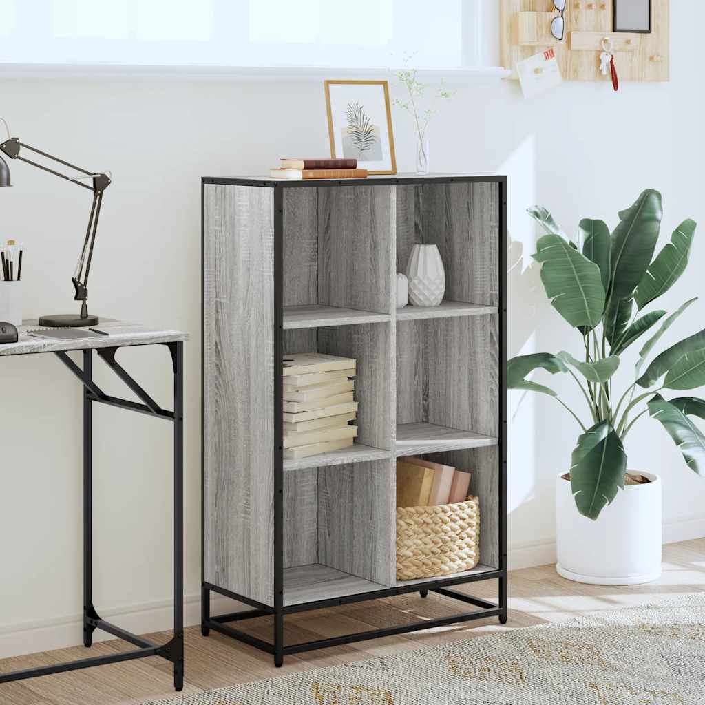 Boekenkast 65,5x33x107,5cm bewerkt hout grijs sonoma eikenkleur
