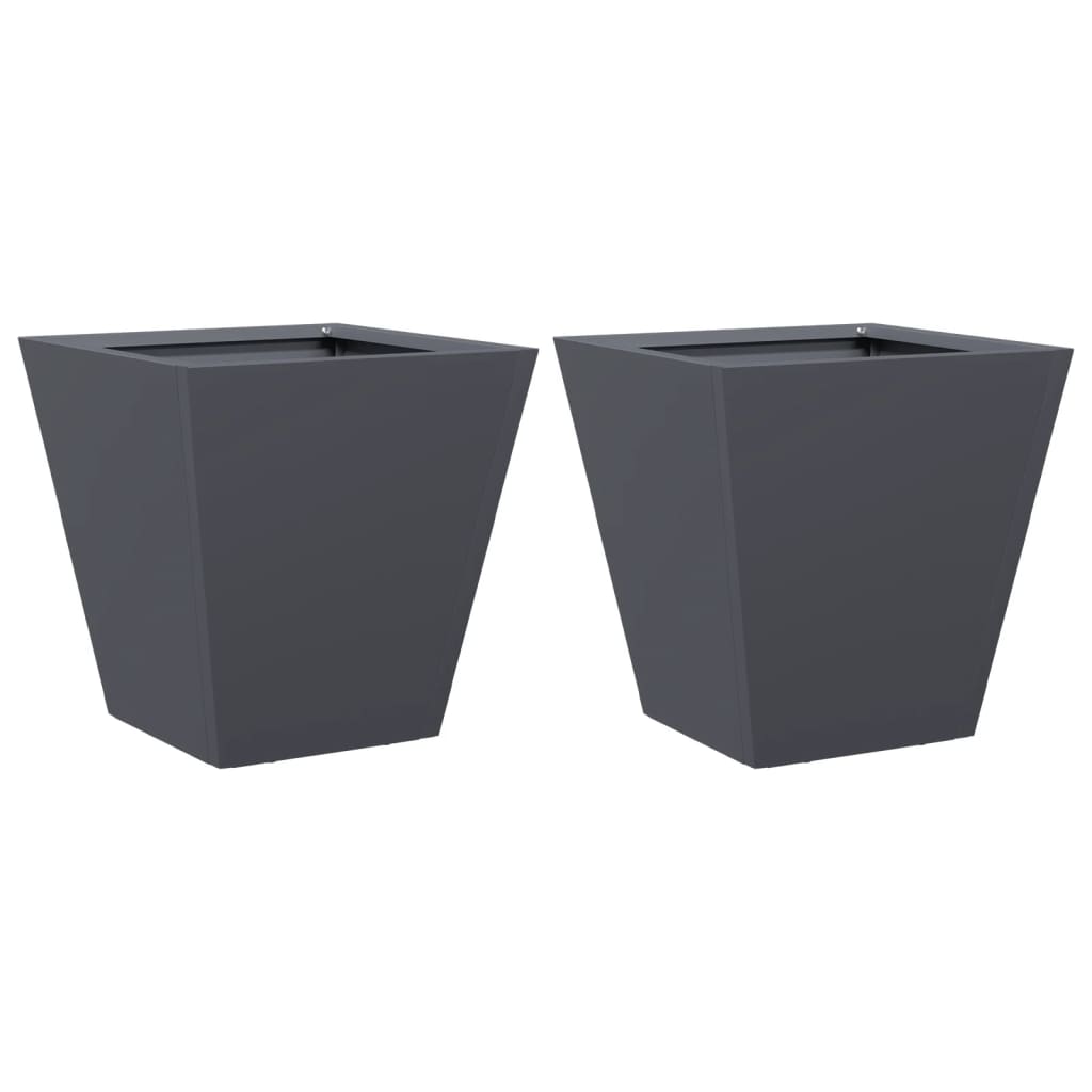 Plantenbakken Staal Antracietkleurig 2 30 x 30 x 30 cm Staal/Antracietkleurig