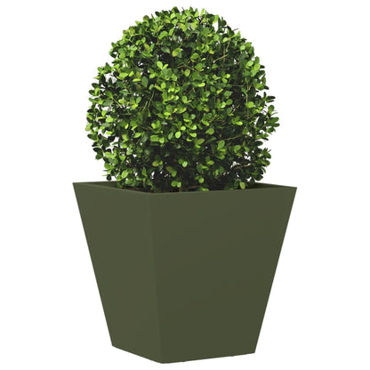 Plantenbakken Staal Olijfgroen 2 30 x 30 x 30 cm Staal/Groen