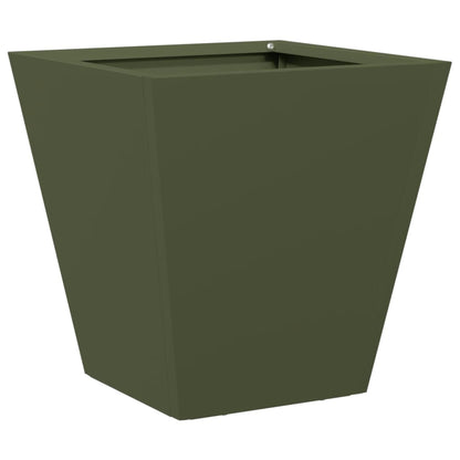 Plantenbakken Staal Olijfgroen 2 30 x 30 x 30 cm Staal/Groen