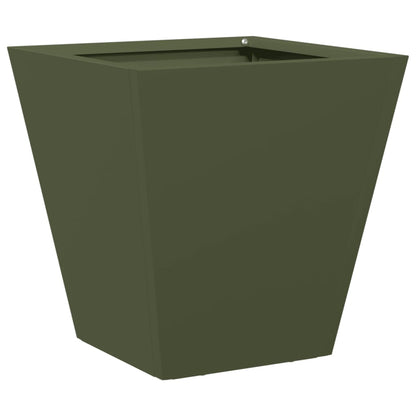 Plantenbakken Staal Olijfgroen 2 30 x 30 x 30 cm Staal/Groen