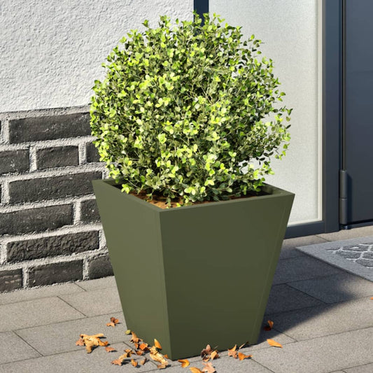 Plantenbakken Staal Olijfgroen 2 30 x 30 x 30 cm Staal/Groen