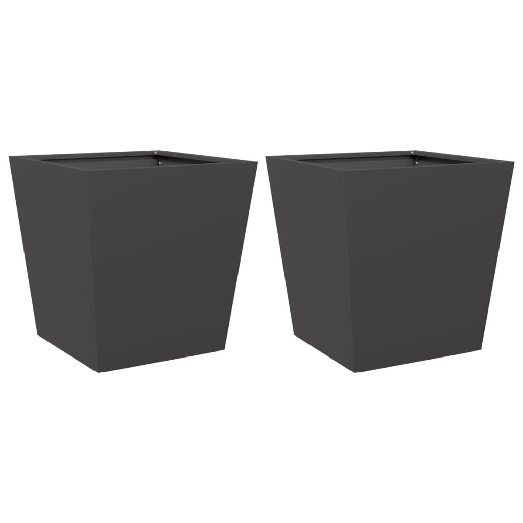 Plantenbakken Staal Zwart 2 40 x 40 x 40 cm Staal/Zwart
