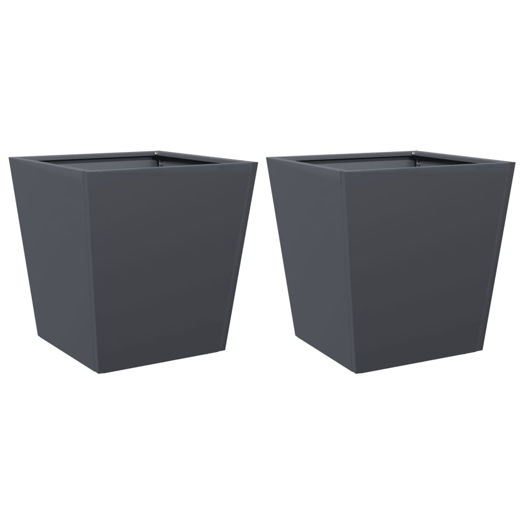 Plantenbakken Staal Antracietkleurig 2 40 x 40 x 40 cm Staal/Antracietkleurig