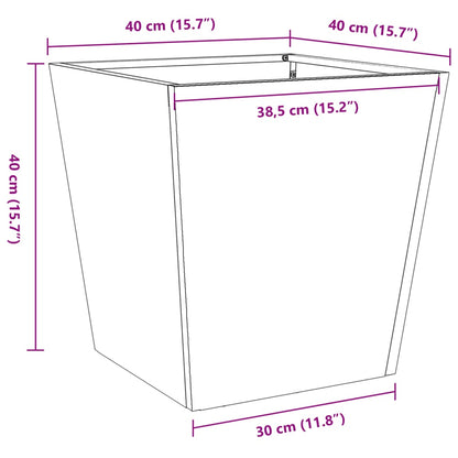 Plantenbakken Staal Antracietkleurig 2 40 x 40 x 40 cm Staal/Antracietkleurig