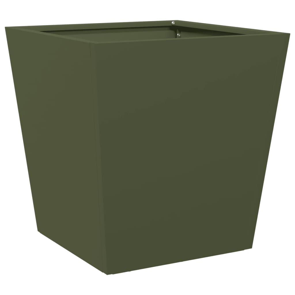 Plantenbakken Staal Olijfgroen 2 40 x 40 x 40 cm Staal/Groen