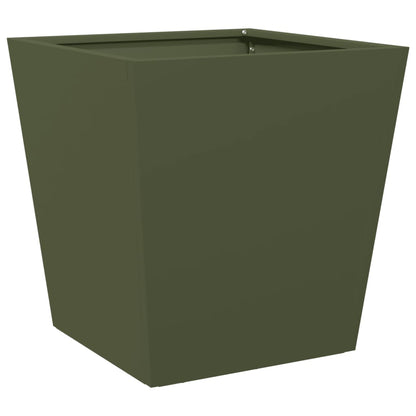 Plantenbakken Staal Olijfgroen 2 40 x 40 x 40 cm Staal/Groen
