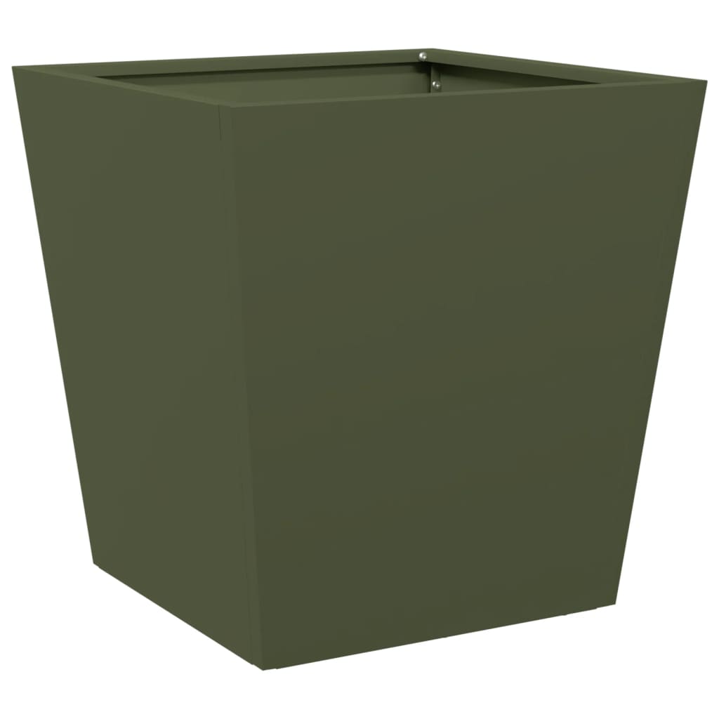 Plantenbakken Staal Olijfgroen 2 40 x 40 x 40 cm Staal/Groen
