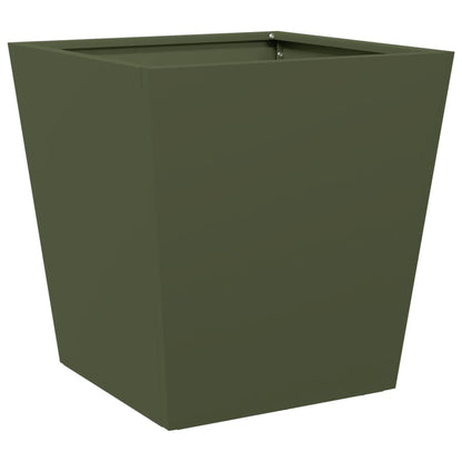 Plantenbakken Staal Olijfgroen 2 40 x 40 x 40 cm Staal/Groen