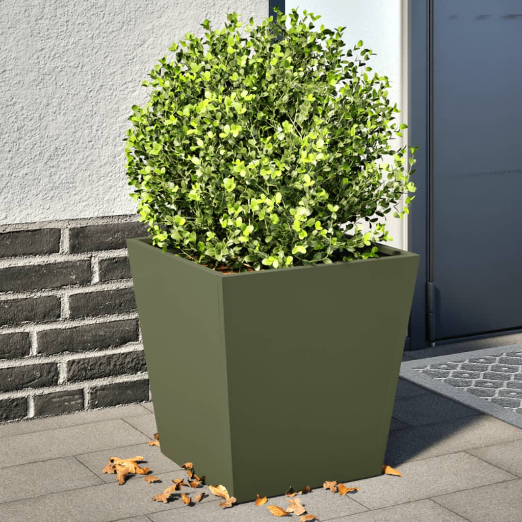 Plantenbakken Staal Olijfgroen 2 40 x 40 x 40 cm Staal/Groen
