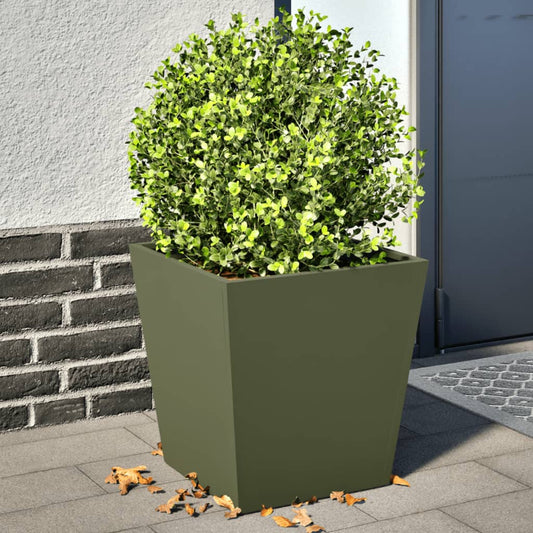 Plantenbakken Staal Olijfgroen 2 40 x 40 x 40 cm Staal/Groen