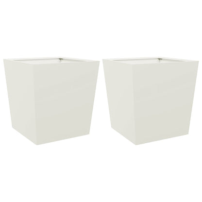 Plantenbakken Staal Wit 2 50 x 50 x 50 cm Staal/Wit