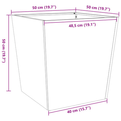 Plantenbakken Staal Wit 2 50 x 50 x 50 cm Staal/Wit
