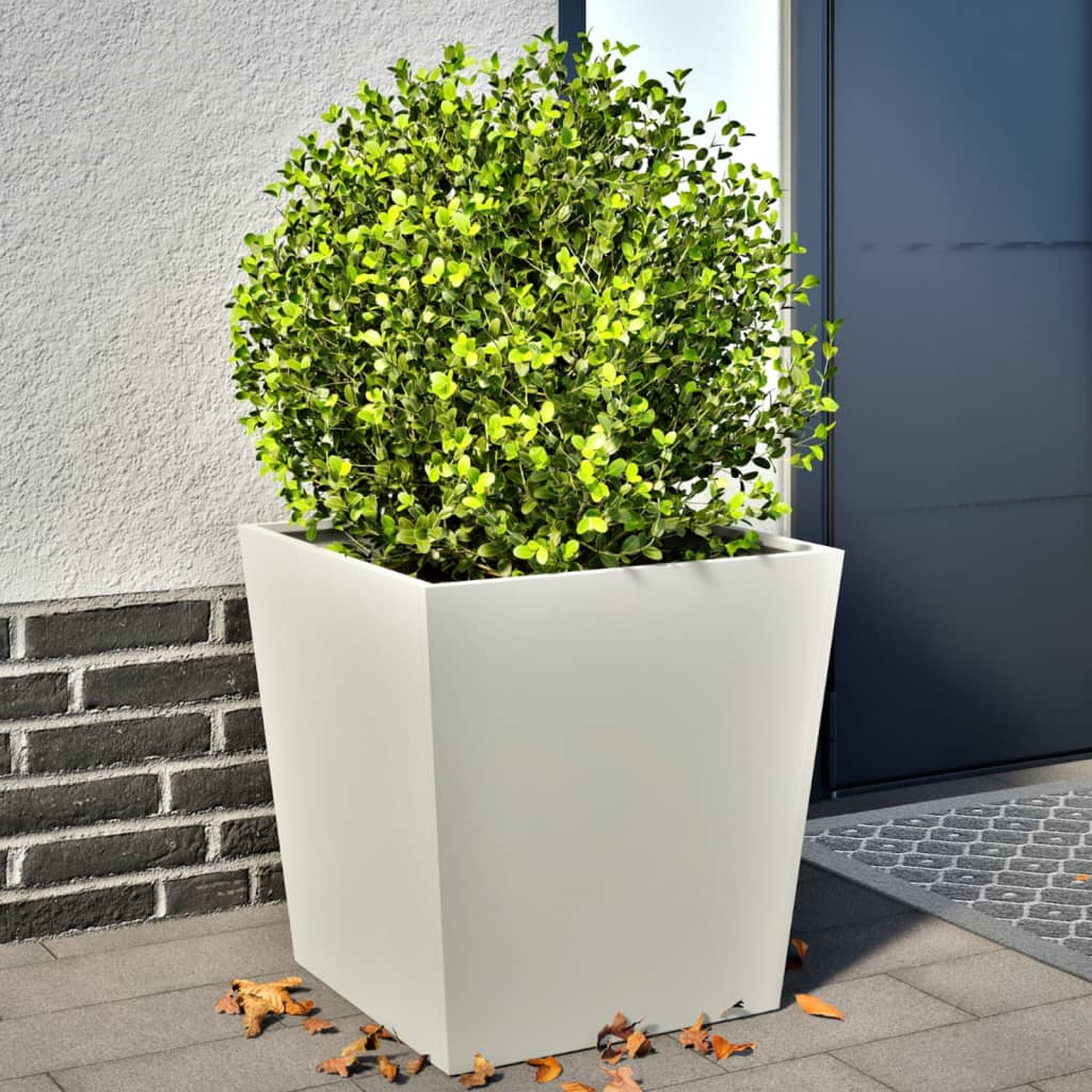 Plantenbakken Staal Wit 2 50 x 50 x 50 cm Staal/Wit