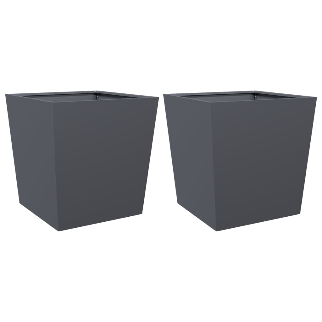 Plantenbakken Staal Antracietkleurig 2 50 x 50 x 50 cm Staal/Antracietkleurig