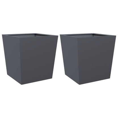 Plantenbakken Staal Antracietkleurig 2 50 x 50 x 50 cm Staal/Antracietkleurig