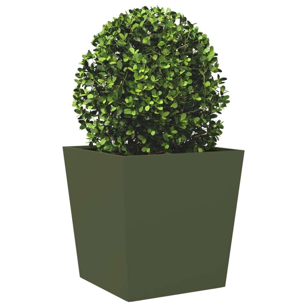 Plantenbakken Staal Olijfgroen 2 50 x 50 x 50 cm Staal/Groen