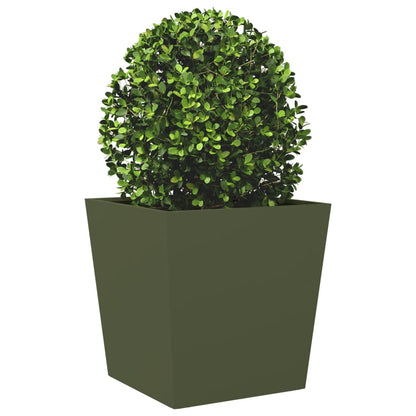 Plantenbakken Staal Olijfgroen 2 50 x 50 x 50 cm Staal/Groen