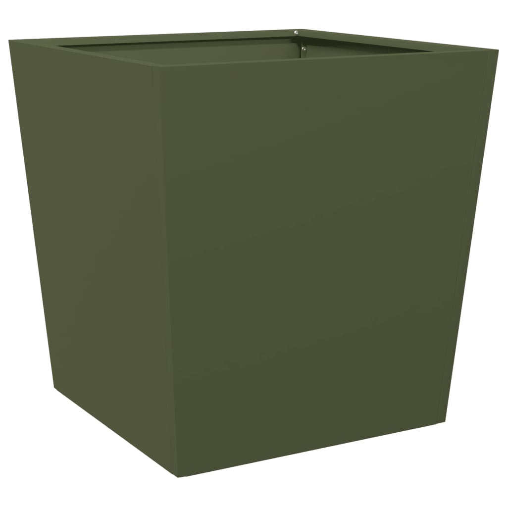 Plantenbakken Staal Olijfgroen 2 50 x 50 x 50 cm Staal/Groen