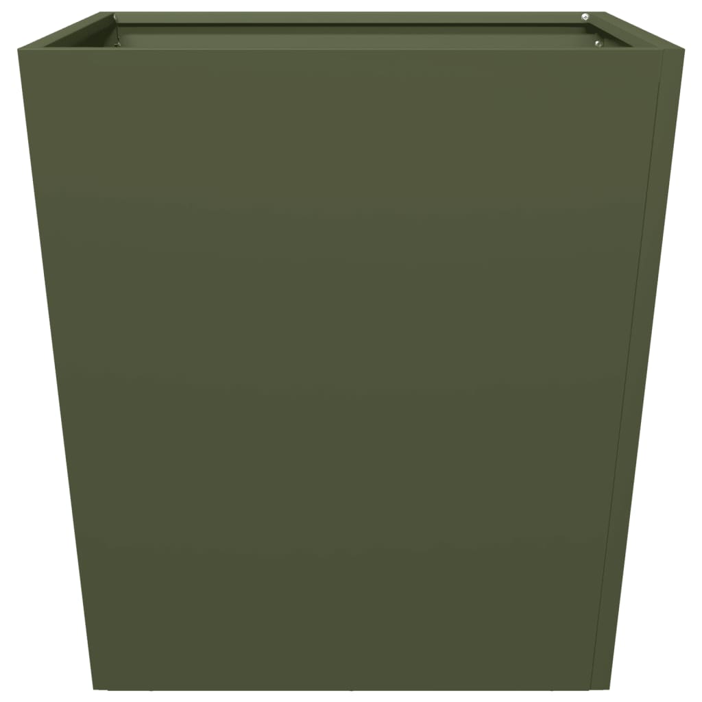 Plantenbakken Staal Olijfgroen 2 50 x 50 x 50 cm Staal/Groen