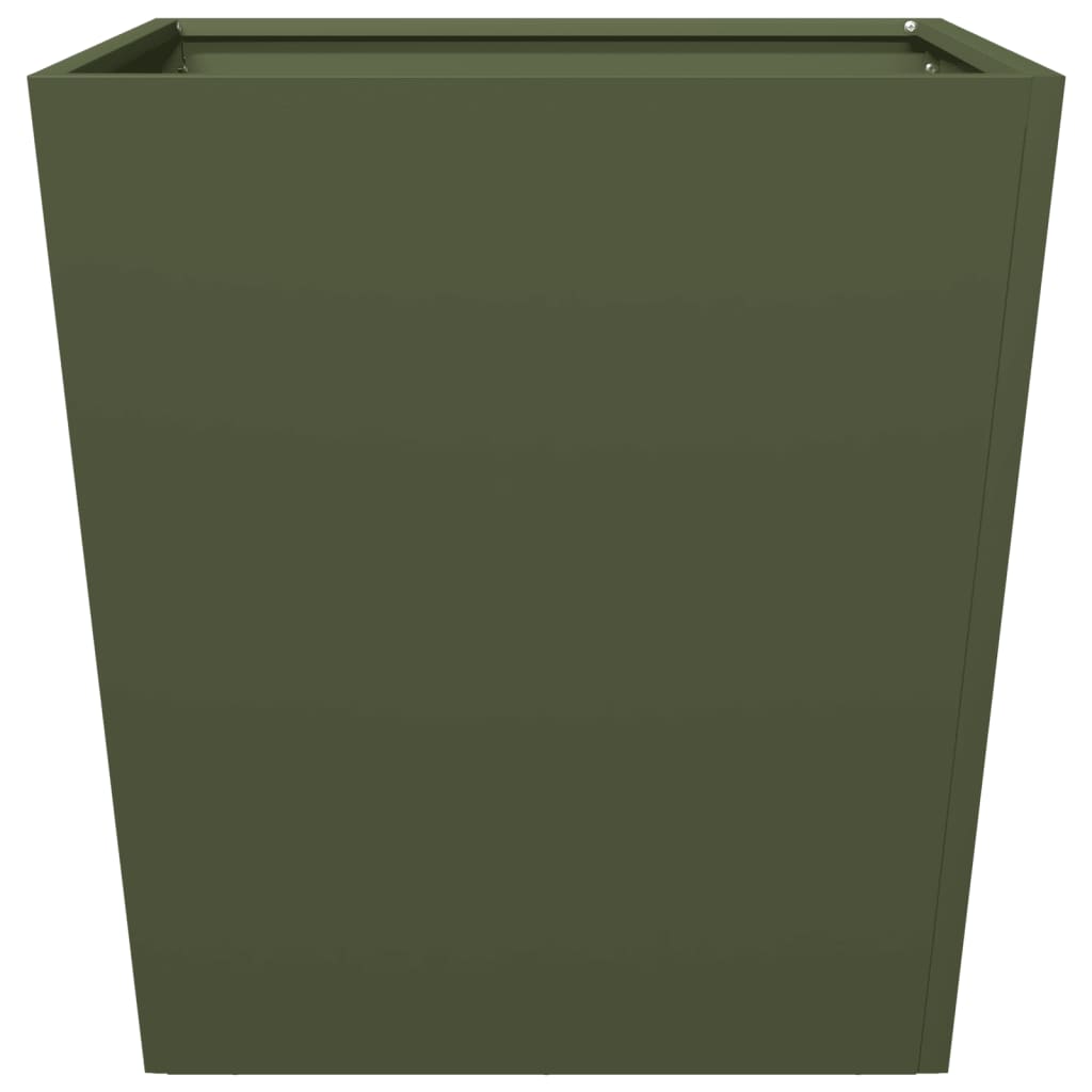 Plantenbakken Staal Olijfgroen 2 50 x 50 x 50 cm Staal/Groen