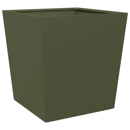 Plantenbakken Staal Olijfgroen 2 50 x 50 x 50 cm Staal/Groen