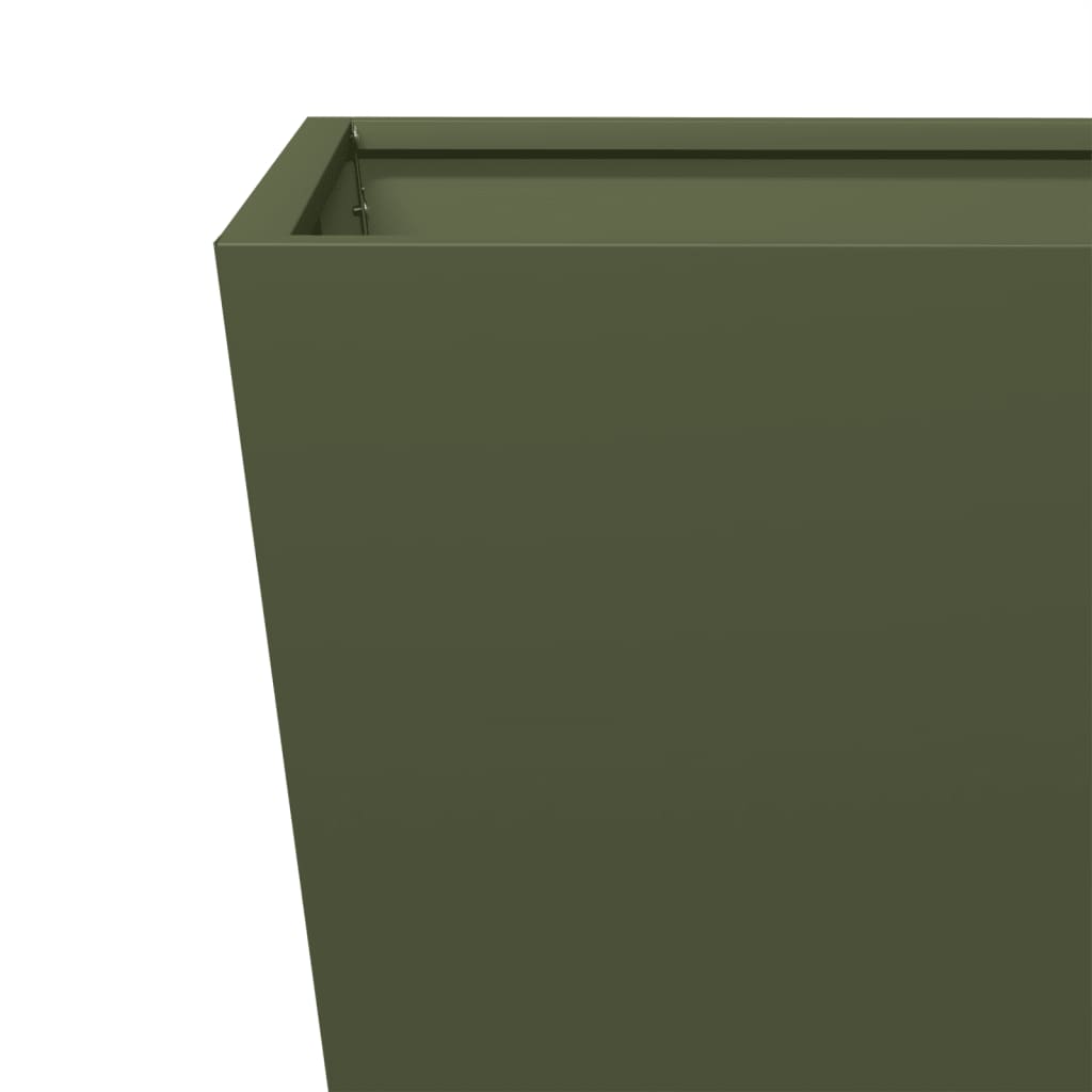 Plantenbakken Staal Olijfgroen 2 50 x 50 x 50 cm Staal/Groen