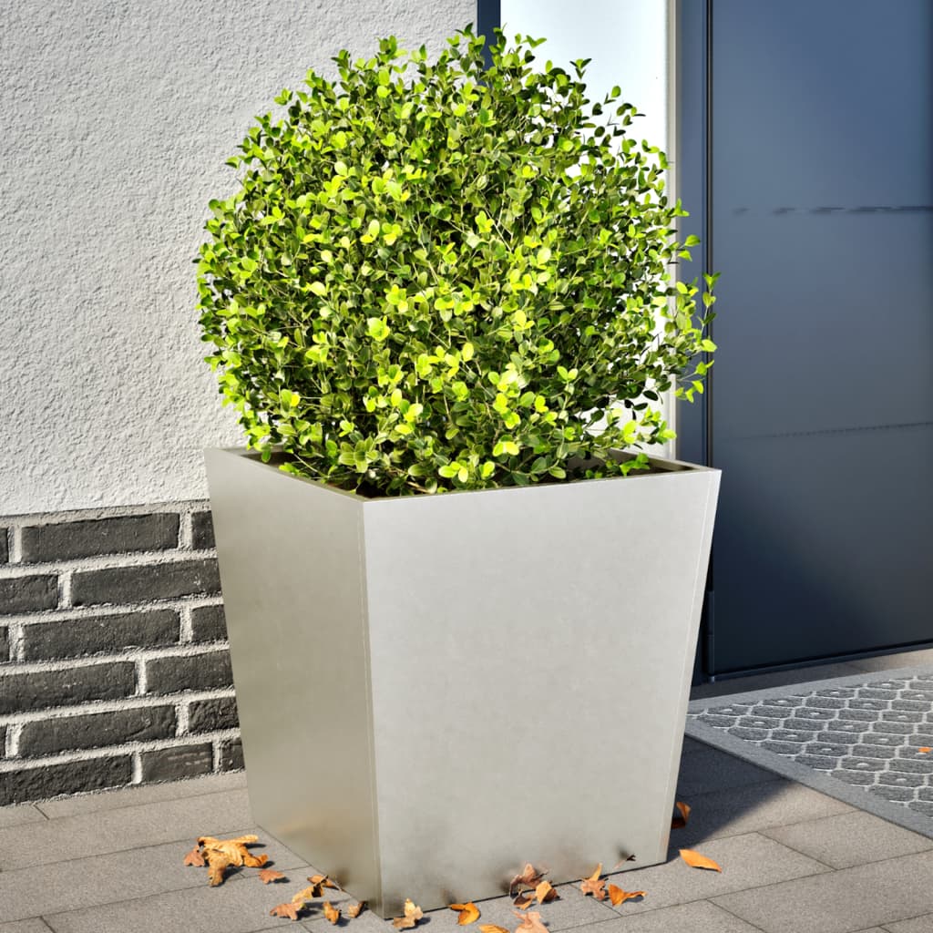 Plantenbakken Roestvrij Staal 2 50 x 50 x 50 cm Roestvrij staal/Lichtgrijs