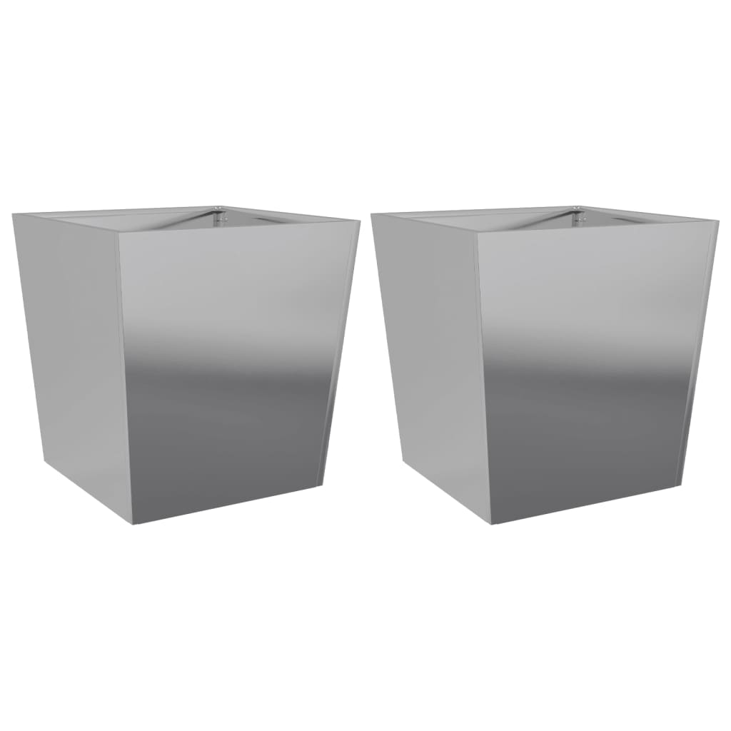 Plantenbakken Gegalvaniseerd Staal 2 50 x 50 x 50 cm Gegalvaniseerd staal/Grijs
