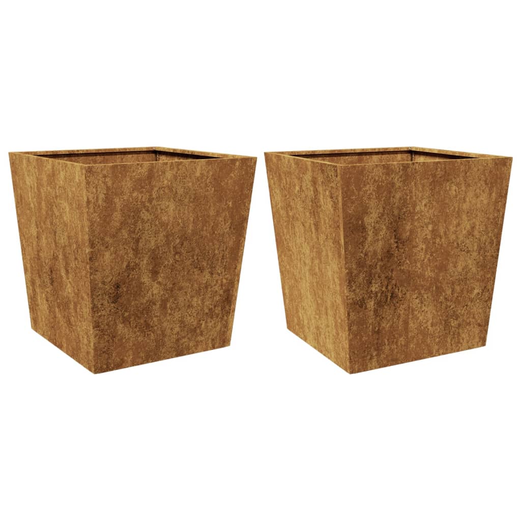 Plantenbakken Weervast Staal 2 50 x 50 x 50 cm Cortenstaal/Bruin