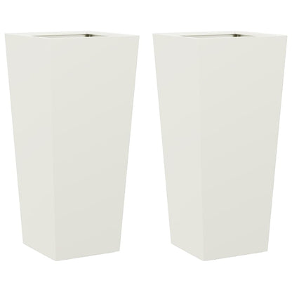 Plantenbakken Staal Wit 2 35 x 35 x 75 cm Staal/Wit